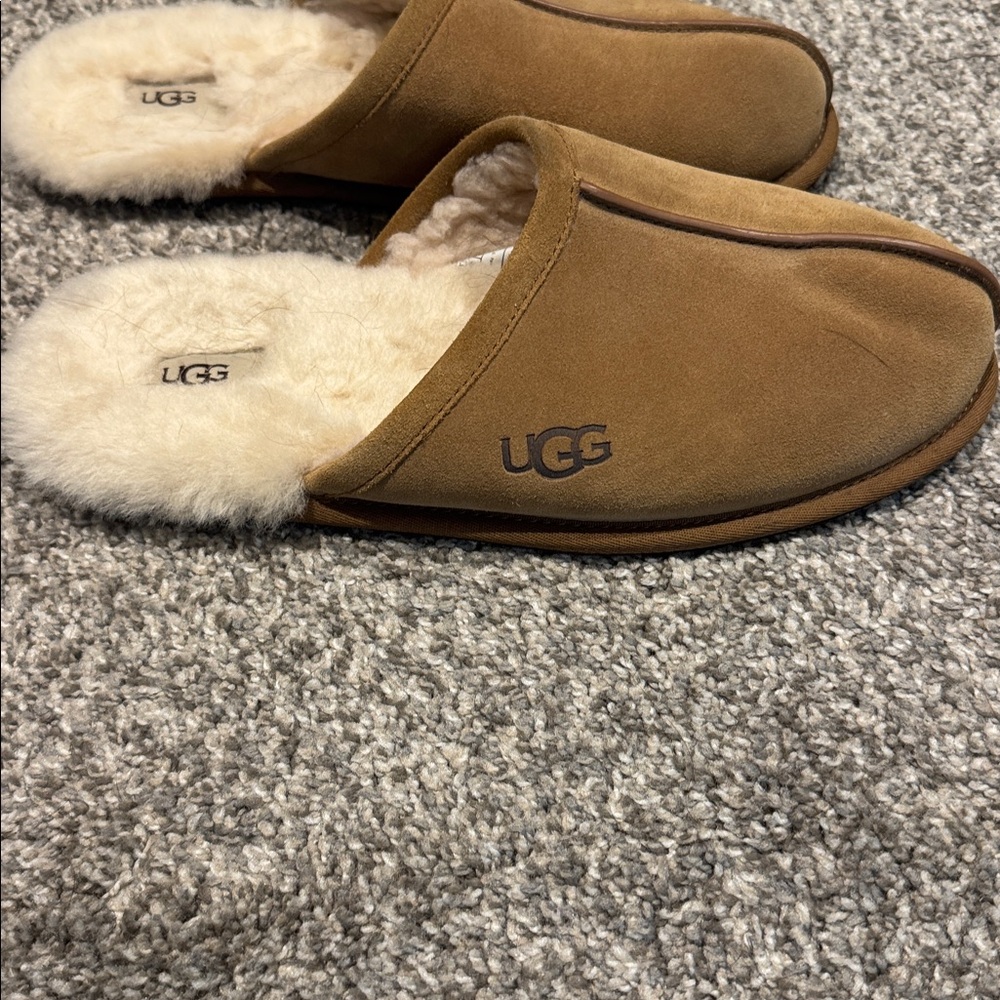UGG Chestnut Suede Slip-On Slippers